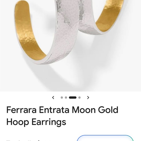 Brighton Silver and Gold Hoop Earrings large - Picture 2 of 3